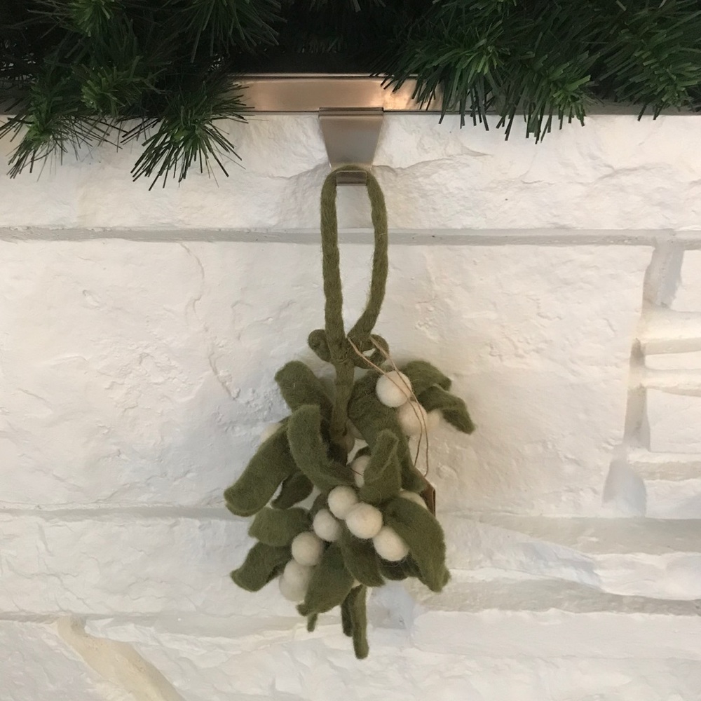 2 NWOT RARE West Elm felt mistletoe